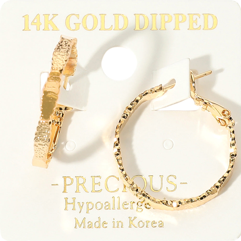Gold Dipped Textured Hoops