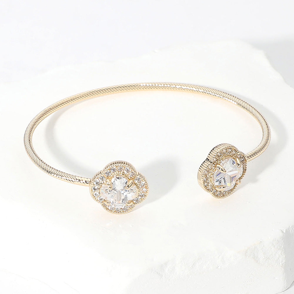 Quatrefoil Stone Tip Cuff