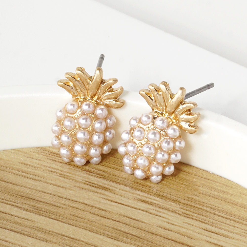 Pineapple Pearl Studs