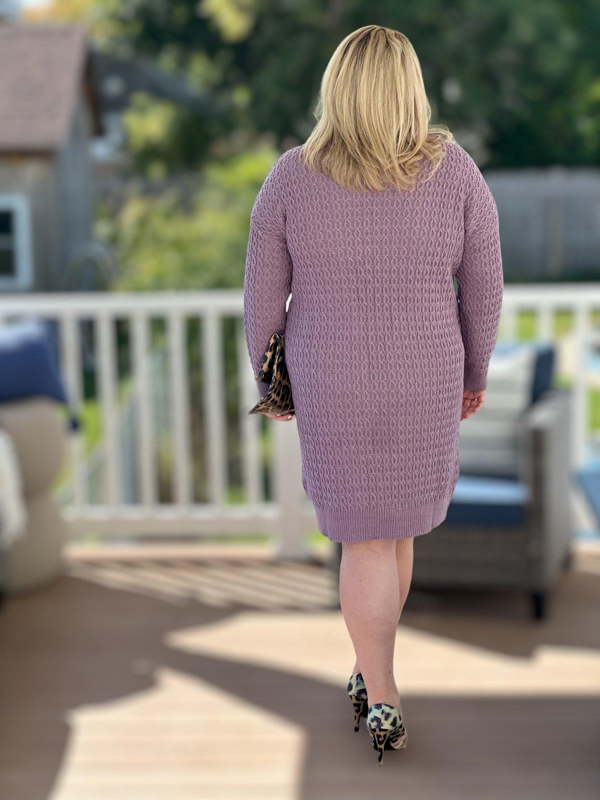 Purple Shadows Sweater Dress - Amelia K. Luxe