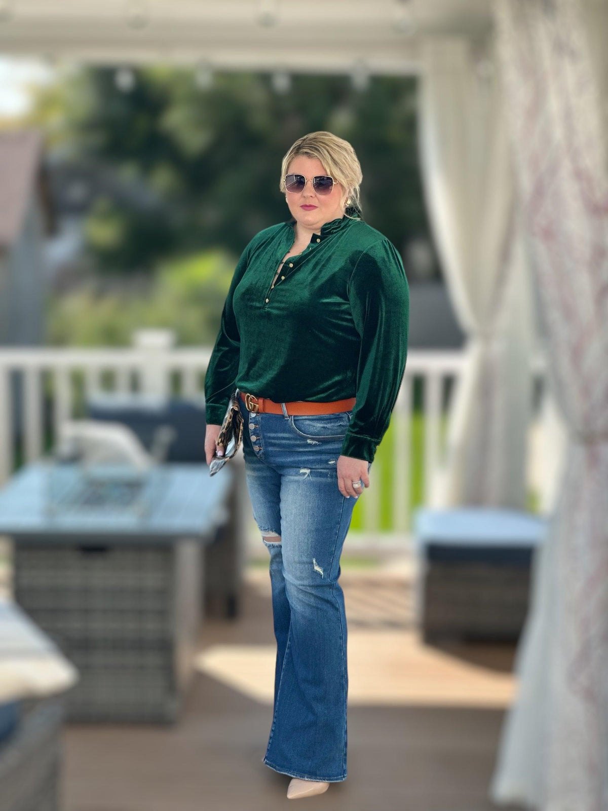 New York Button Down Flares - Amelia K. Luxe