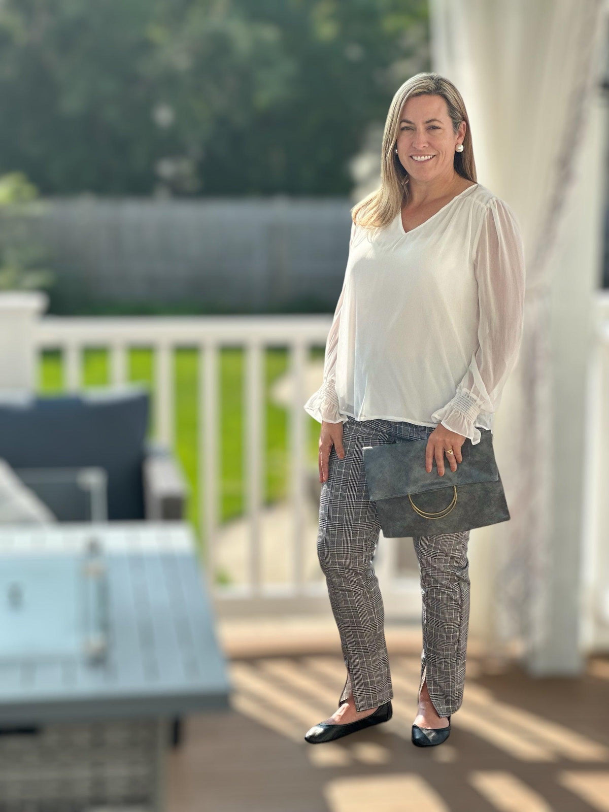 Smocked Wrist Novelty Blouse - Amelia K. Luxe