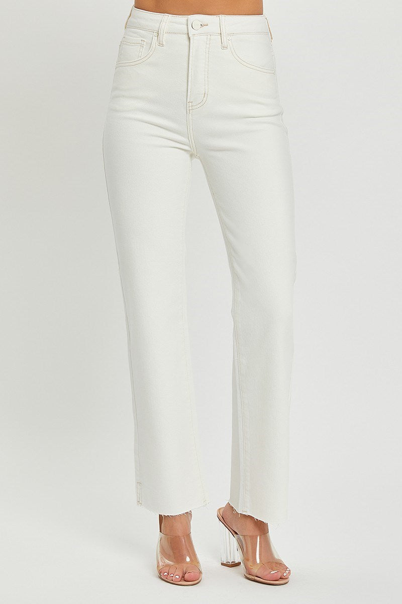 Raw Edge Cream Jeans