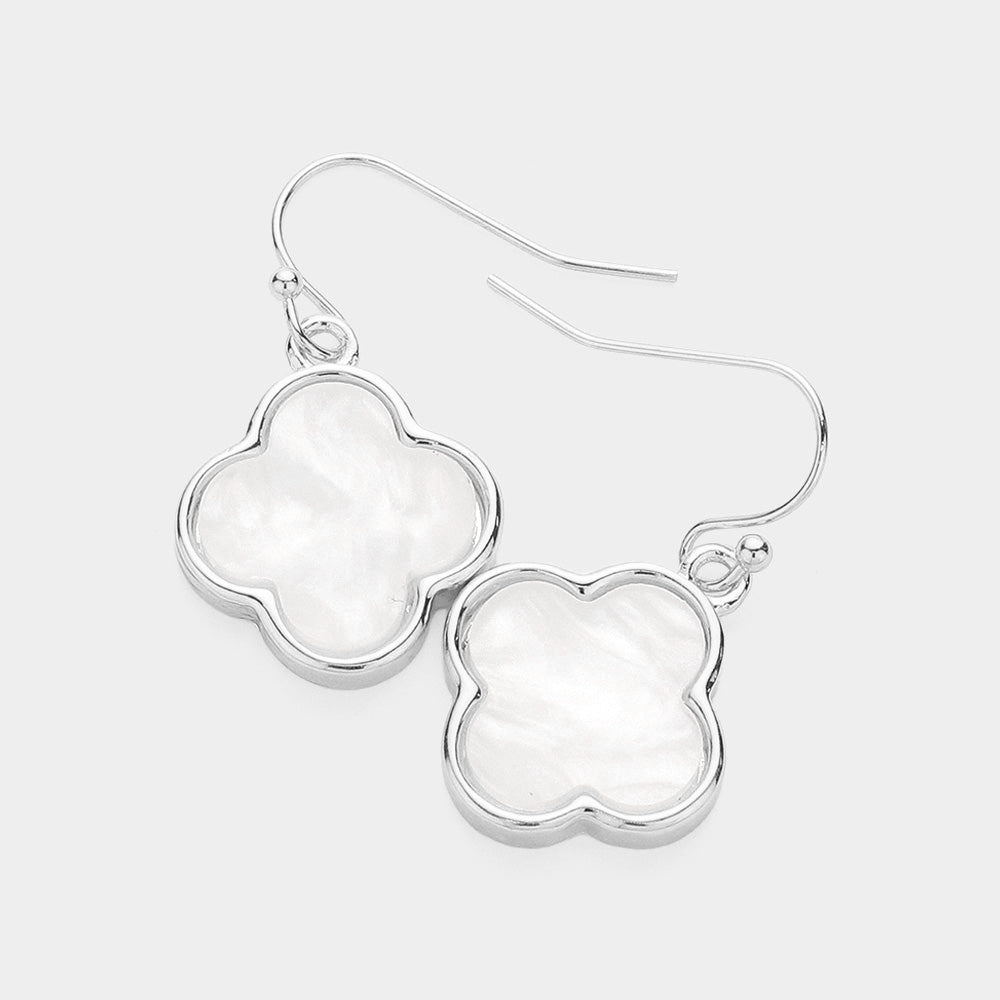 Mother of Peal Quatrefoil Earrings