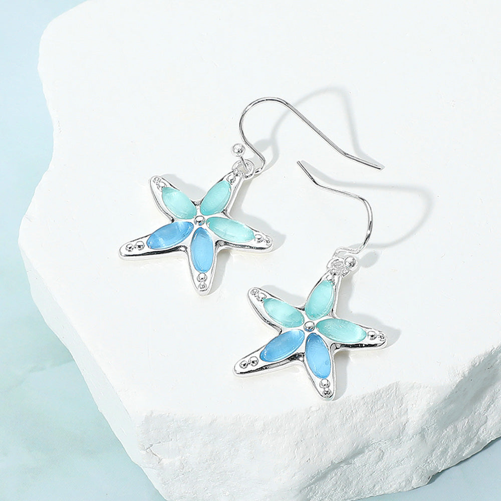 Sea Glass Starfish Earrings