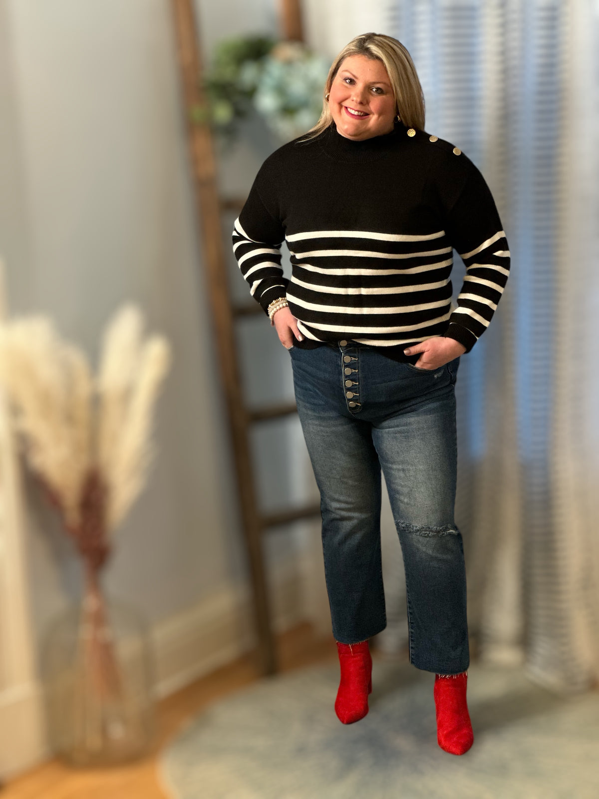 Raw Hem Button Fly Jeans