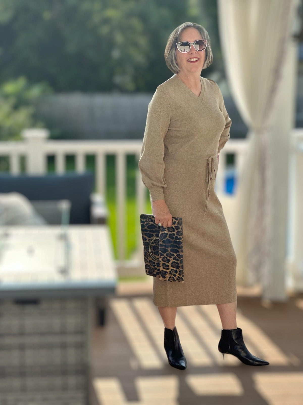 Wren V-neck Sweater Dress - Amelia K. Luxe