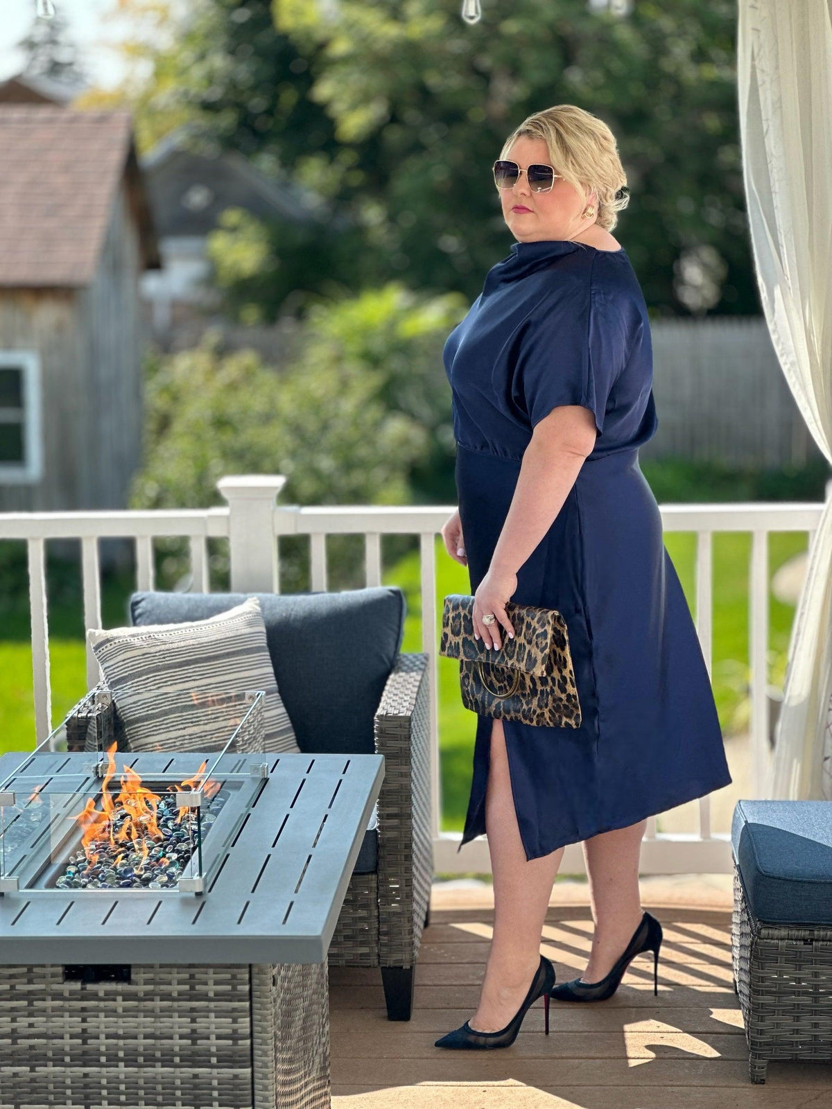 Chic in Navy Dress - Amelia K. Luxe