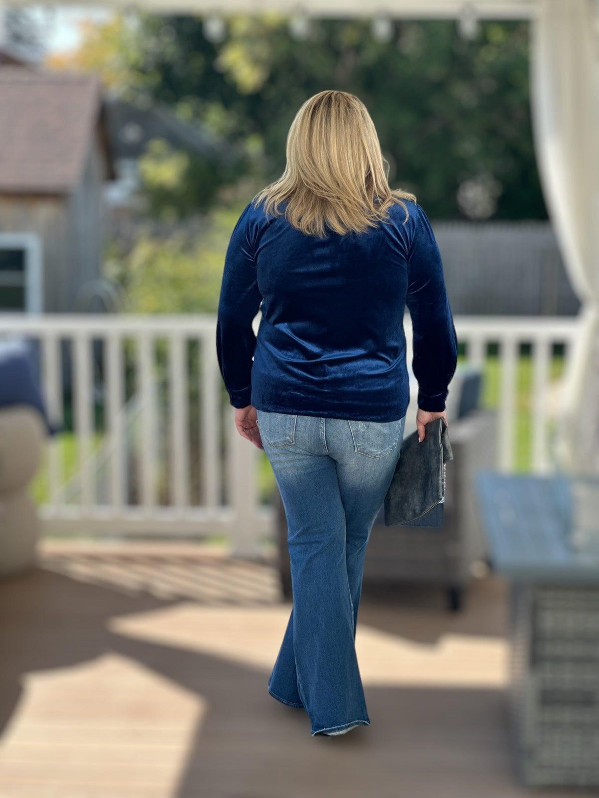 Blue Luxury Velvet Top - Amelia K. Luxe