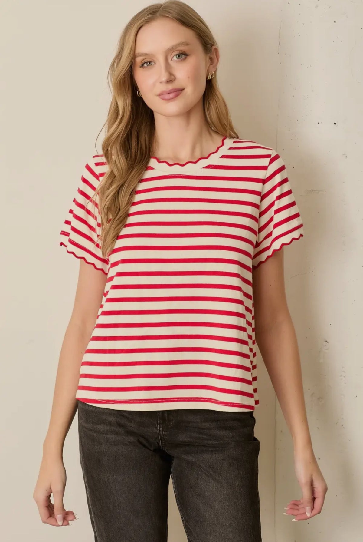 Stripes & Scallops Tee