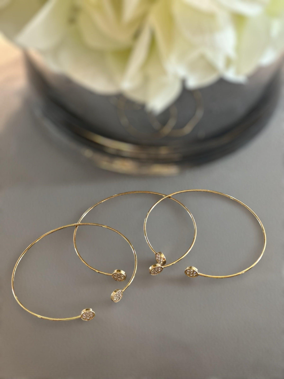 CZ Embellished Round Tip Cuff - Amelia K. Luxe