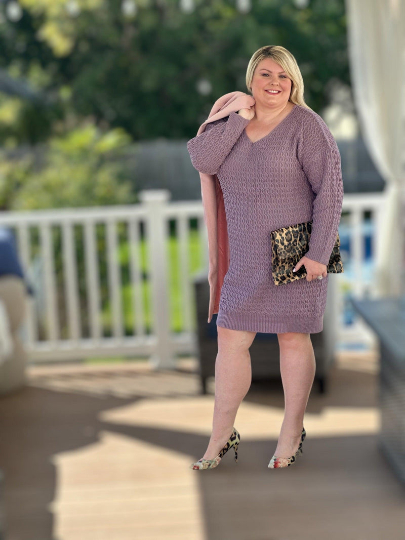 Purple Shadows Sweater Dress - Amelia K. Luxe