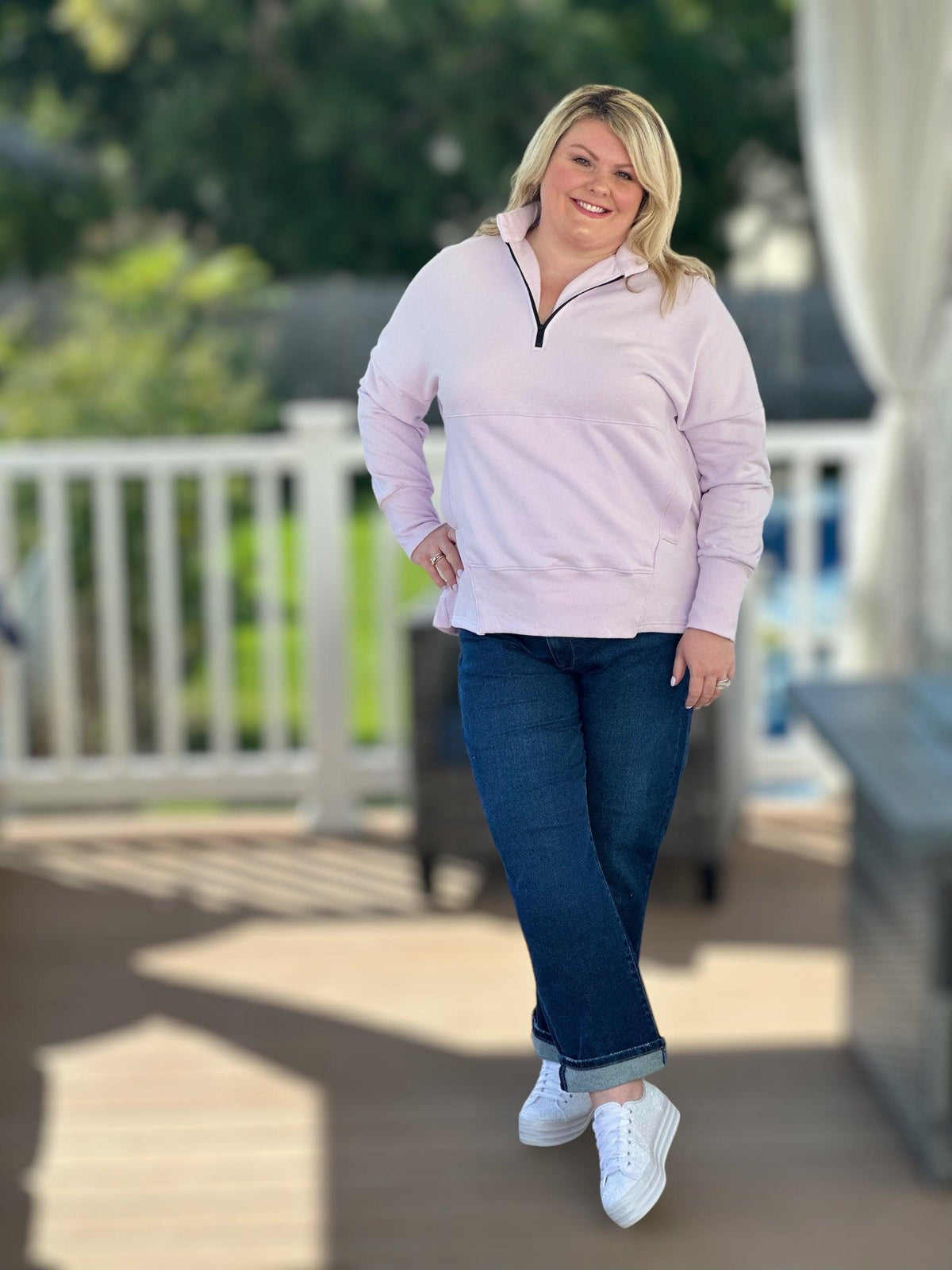 Feeling Fresh Quarter Zip Pullover - Amelia K. Luxe