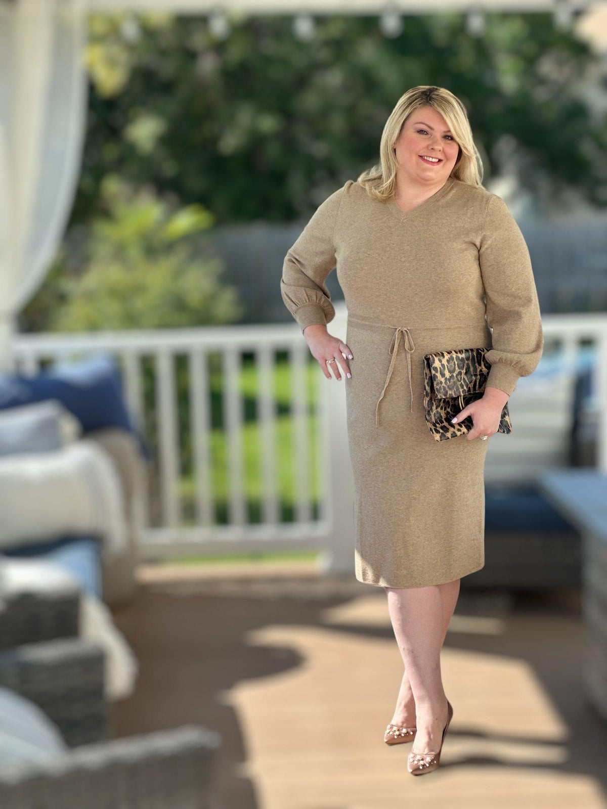 Wren V-neck Sweater Dress - Amelia K. Luxe