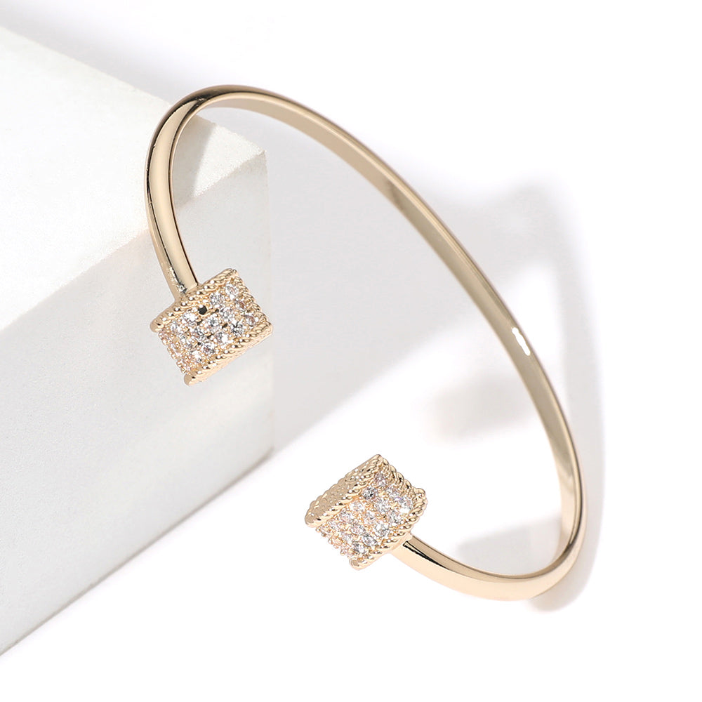 Stone Pave Square Tip Cuff